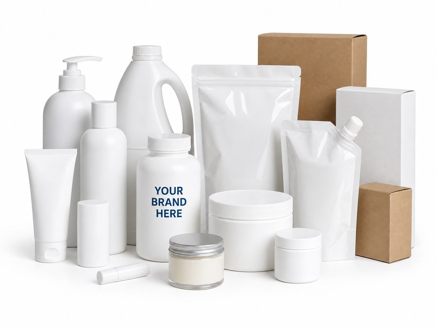 Private label packaging samples